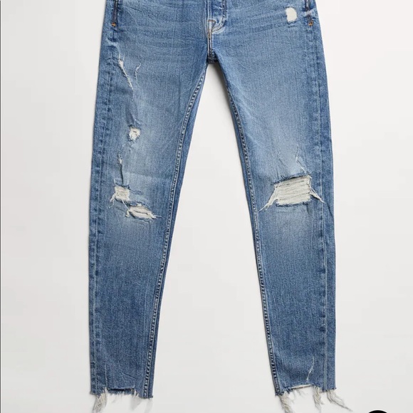 Zara Man Skinny Jeans with Frayed Hem - Picture 2 of 7